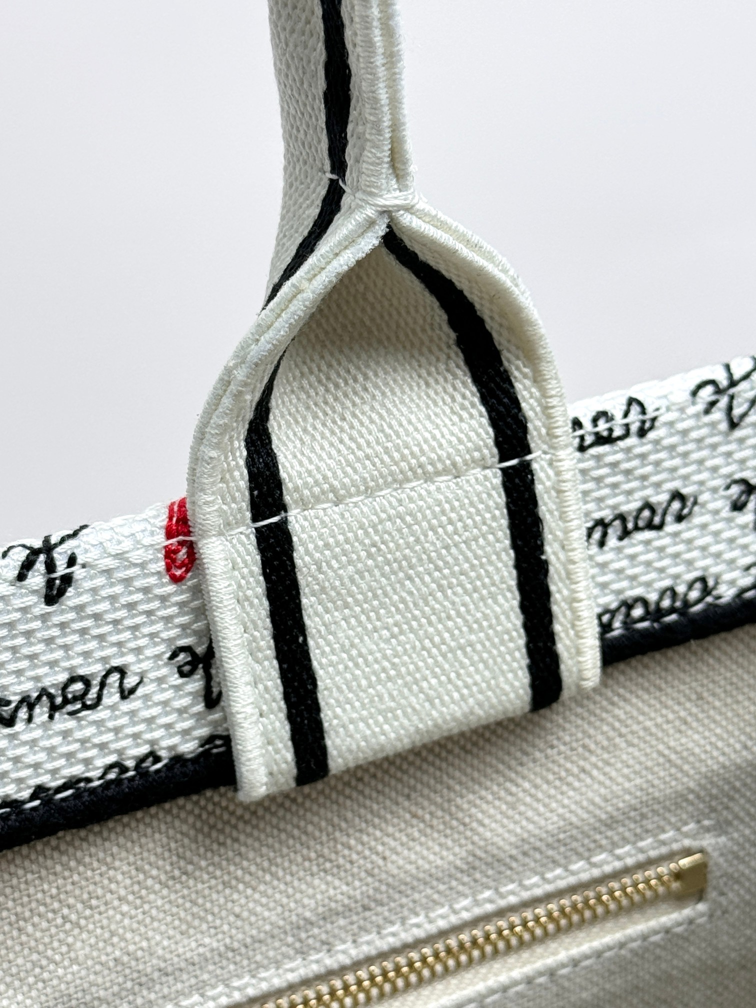 Medium Dior Book Tote Bag White Embroidery with Black and Red Je Vous Adore Motif and White Calfskin